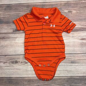 Under Armour Orange Baby Polo Bodysuit With Snaps Size 0-3 (MSRP $24.99)